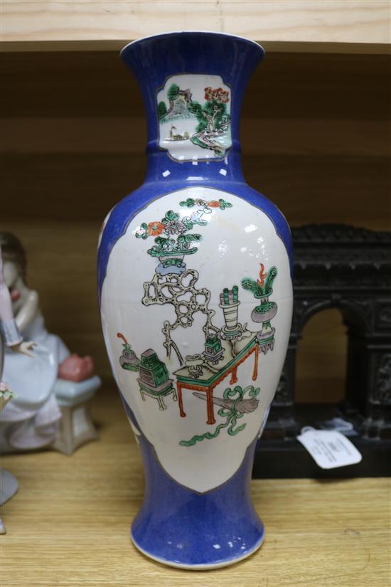 A Chinese powder blue vase height 30cm